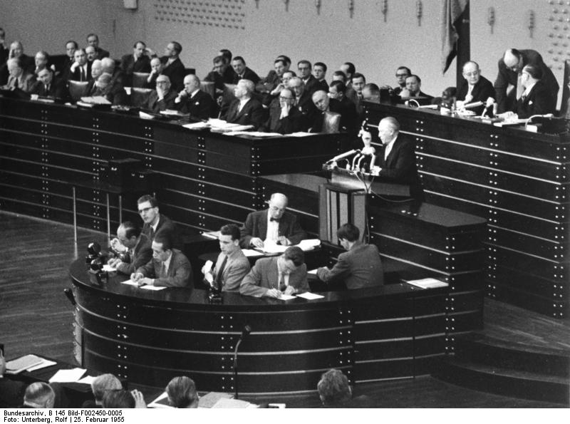 2. lesung der pariser verträge im deutschen bundestag am 25. februar 1955 - rede konrad adenauer